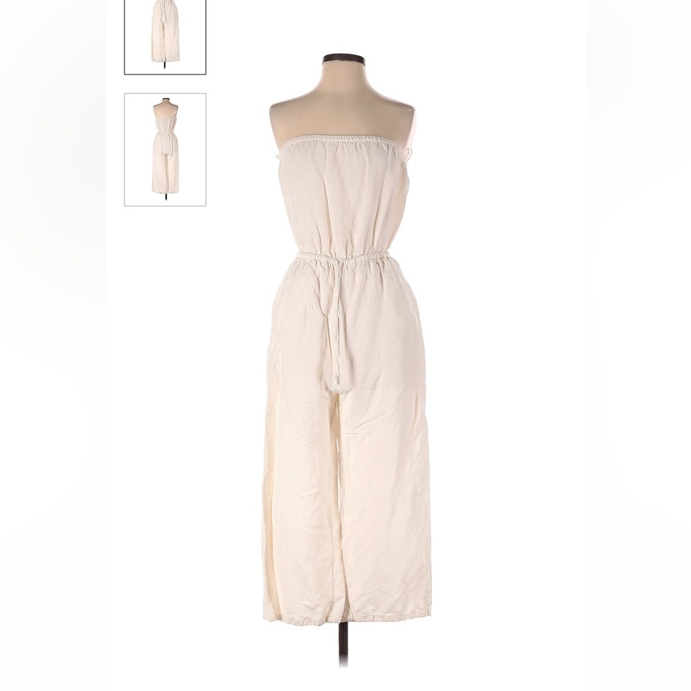 Express linen blend strapless cropped jumpsuit